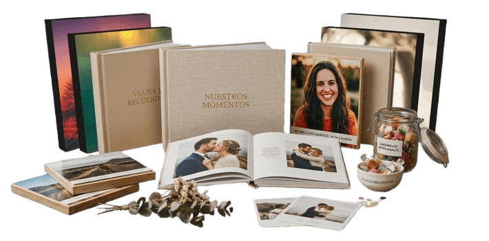 Kits fotográficos con álbum, impresiones y retablos de Capturas Tamara