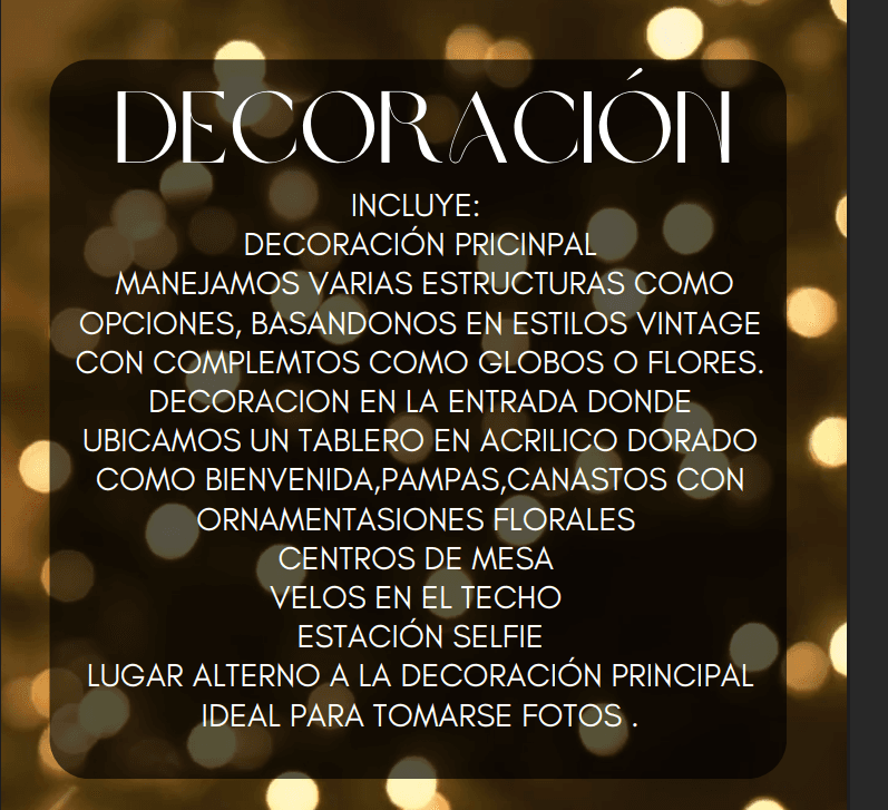 Todo Incluido · Decoración